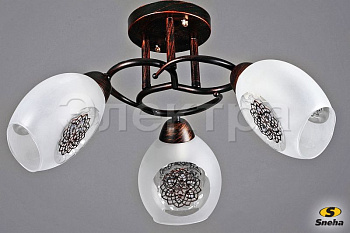 Светильник потолочный 60866/3 E14 60W золото/черный