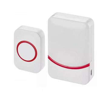 Звонок беспроводной переливающийся 38 мелодий IP44 (белый/красный) REXANT***