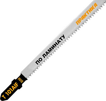 Пилка для лобзика по ламинату ПРАКТИКА тип T101AIF 100 х 75 мм, чистый рез, BIM/034-601