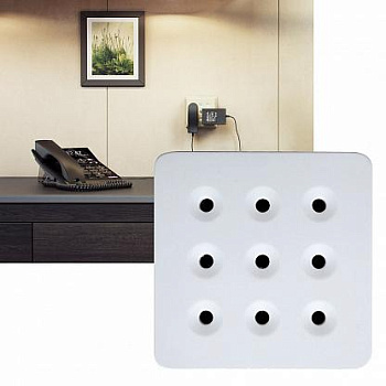 Переходник на 4 розетки с подсветкой светло-серый, 3х3, "Розеткус-8"/ART.LEBEDEV