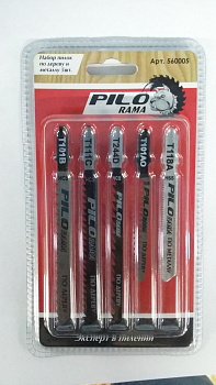 Набор пилок по дер. и мет. 5 шт: T101B, T101AO, T111C, T244D,T118A "Pilorama"
