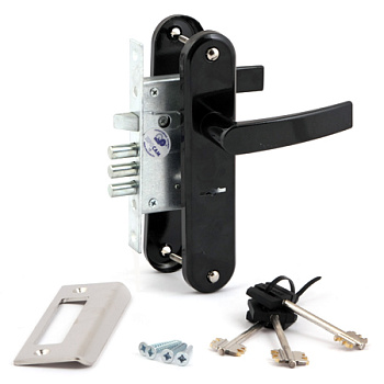 Замок врезной с ручками ЗВ-9-8/13/76704/Рязань/черный