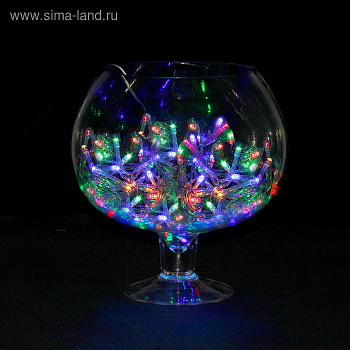 Гирлянда "метраж"прозрачная нить 5,2м мульти  LER нить силикон  контроллер 