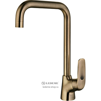 Смеситель  LEDEME для кухни, бронза, латунь, керамический картридж d=35 /L4048C