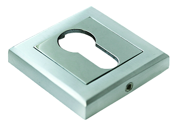 Накладка на ключевой цилиндр MORELLI MH-KH-S SC/CP квадрат Матовый хром/полированный хром