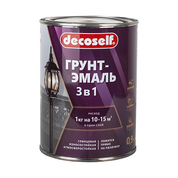Грунт-эмаль быстросохнущая красно-коричневая 0,9кг ПУФАС/Радугамалер