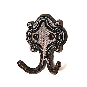 Крючок мебельный малый 2-х рожковый, коричневый