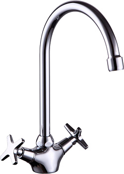 Смеситель  KAISER Crystal  для кухни с высоким изливом кран-букса керамика/28133 