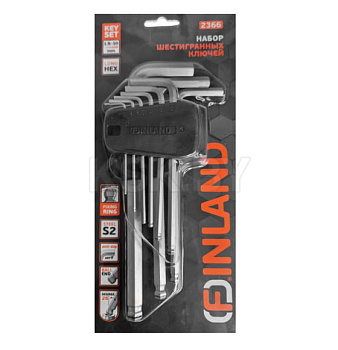 FINLAND Набор ключей шестигранных 1,5-10 мм, сталь S2, 9 шт.