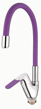 Смеситель LEDEME для кухни гибкий шланг фиолетовый,боковой, латунь, керамический картридж 35/L4153-8