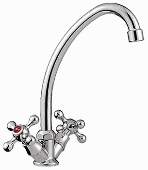 Смеситель елочка Ledem, цинк, керамическая кран-букса  L4008