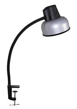 Светильник Бета СШ на струбцине,гибкая стойка 450мм,Е27,60Вт серебро
