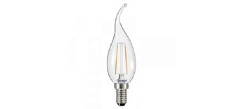Лампа LED филамент свеча на ветру 12 W  Е14/2700К/теплый цвет/ General