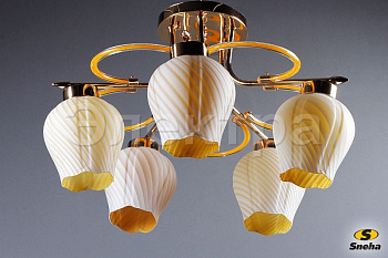 Светильник потолочный 90123/5 Е27 60W золото/оранжевый