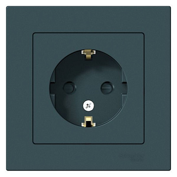 Розетка с/заземлением с/ш изумруд 16А AtlasDesign