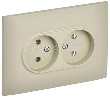 Розетка 2-м SKANDY 10А без заземл. без защ. шторок в сборе SK-R10B беж. IEK