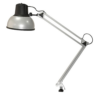 Светильник "Бета-К" 60Вт Е27  металлическая струбцина серебро