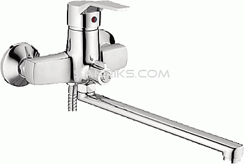 Смеситель LEDEME  для ванны с длинным изливом, латунь, керамический картридж d=35  (300)/2263