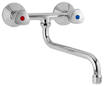 Смеситель 301 EVROSTAR  для мойки настенный,  кран-букса керамика  (200/142-0001-31