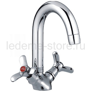 Смеситель  LEDEME  для умывальника, цинк, керамическая кран-букса  (L130)/L1112
