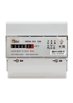 Счетчик электр НЕВА303 5-100А 380V 1тар/DIN