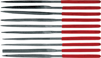 Надфили узкие ПВХ ручка 3х140 мм, 10 шт./42170