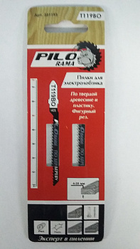 Пилки 75x50мм 12з/д(древес,фанера,ДСП,пласт,оргстекло h=4-20mm)фигур.распил.T119BO 2шт/уп "Pilorama