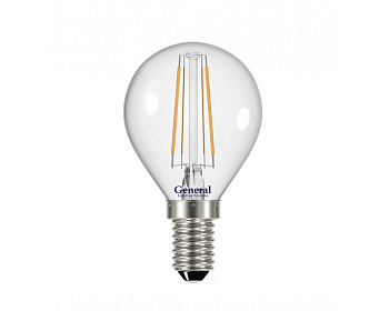 Лампа LED филамент шар 12W Е14/6500К холодный  цвет/General***