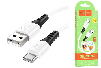 Кабель USB HOCO X82 Silicone USB - Type-C, 3A, 1 м, белый