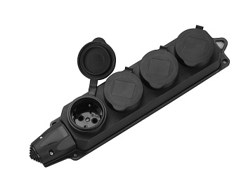 Колодка 4-я наружная с/з с крышкой 16А 220V каучук