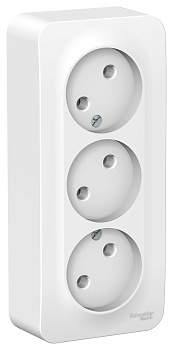 Розетка 3-я б/з наружная белая 16А BLANCA 