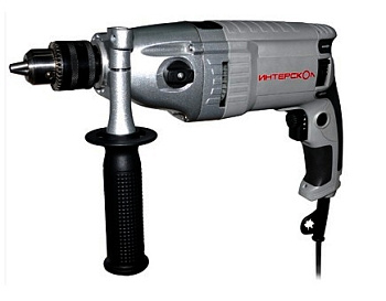 Дрель ударная ИНТЕРСКОЛ ДУ-16/1050ЭР, 1.05кВт 0-1200/0-2000об/мин ЗВП13мм 2.6кг