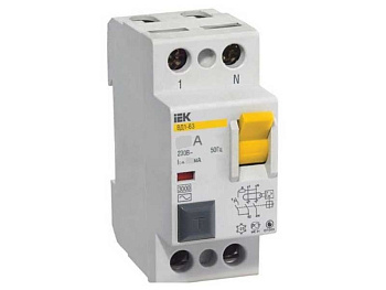 УЗО/ВД1-63 2п. 63А/100мА 6кА/тип АС/ИЭК