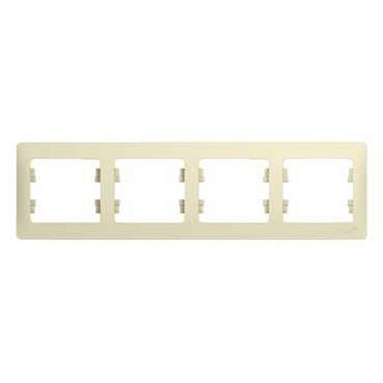 Рамка 4 постовая горизонтальная GLOSSA бежевая GSL000204