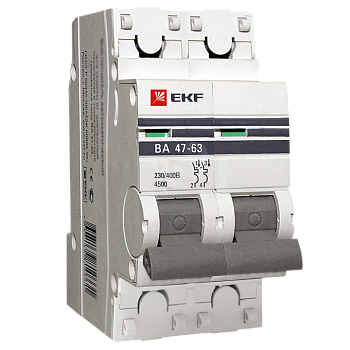 Автомат 2 полюсный 6А EKF PROxima 4,5кА /ВА47-63