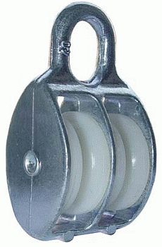 Блок двойной пластиковый шкив  952-08Е (1 1/4") 30 мм