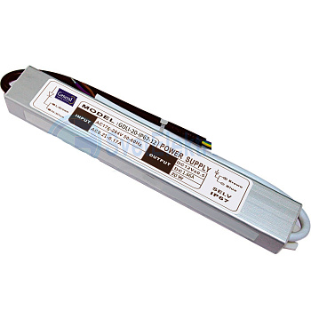 Трансформатор для LED-ленты 20Вт 12V,IP67 металл