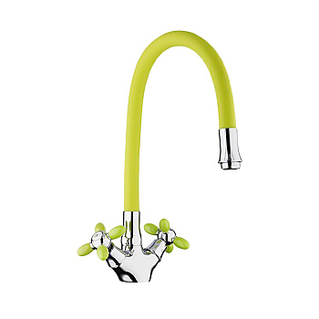 Смеситель для кухни Frap R44127-6 зеленый хром