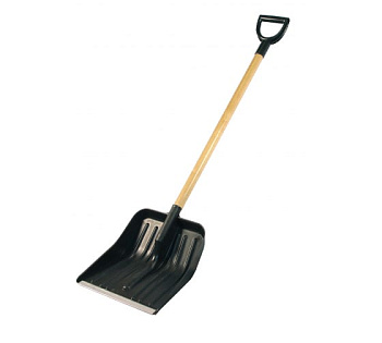 Лопата для уборки снега "Землеройка" 370мм*1400мм,с дер. черенком с ручкой/0226