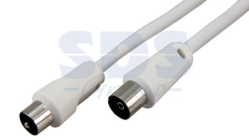 Шнур ТВ гнездо - ТВ штекер, длина 5 метров, белый /18-0005/1131-1