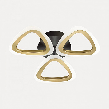 Люстра потолочная диммир. сДУ + LampSmart LED 42W 3000-6000К,  черный,золотой 