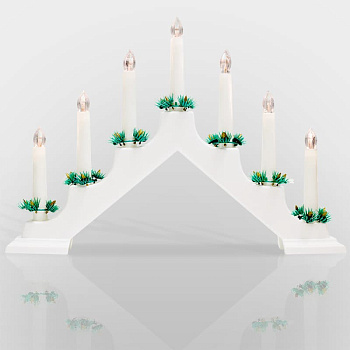 Новогодняя горка свечек 7LED тепл.белый пластик шнур 2м, IP20 501-081