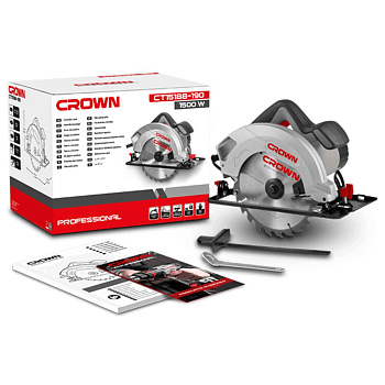 Пила дисковая CROWN CT15188-190, 1500 Вт, диаметр диска 190 / 20 мм пропил 66мм вес 4,4 кг.									