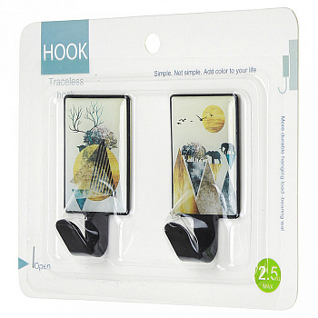 Крючок на липучке "Пейзаж" (2шт) металлический