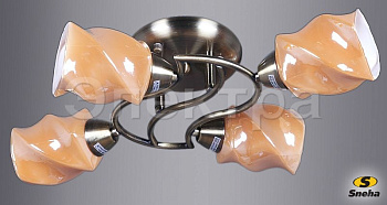 Светильник потолочный 83128/4А AB Е14 60W античная бронза/беж.