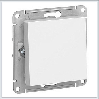 Выключатель одноклавишный белый c самовозвратом сх.1 10А AtlasDesign