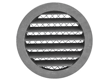  Решетка вентялицонная круглая с сеткой D125 с фланцем D100 метал /ПКР 