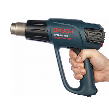Фен BOSCH GHG 660 LCD 230Вт.,50-660*С,250-500л/мин LCD-инд. кейс+насадки