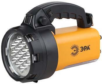 Фонарь РА-601 ЭРА прожектор АЛЬФА.19 led+24led.литий 3Ач.зарядное 220v+12v****