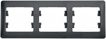 Рамка 3 постовая горизонтальная GLOSSA антрацит  GSL000703